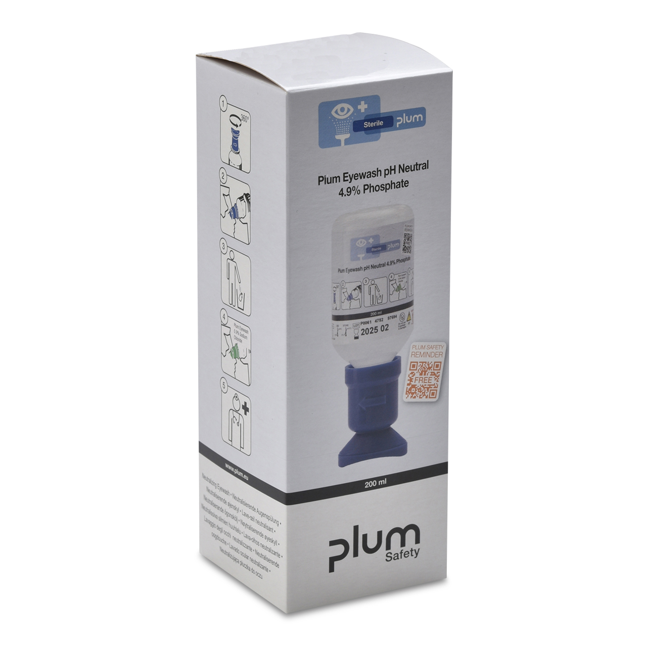 PLUM Bouteille lave-oeil pH Neutral 200 Carton Individuel PLUM Bouteille lave-oeil pH Neutral 200 Carton Individuel