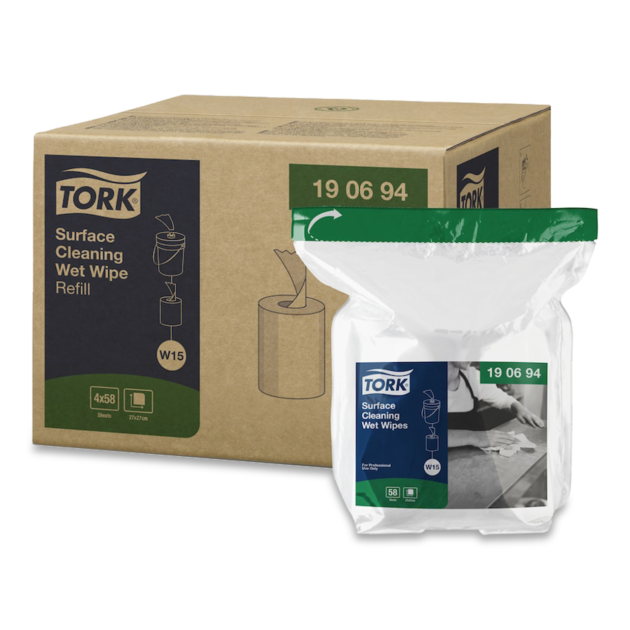 Tork Feuchte Oberflächenreinigungstücher Refill W1