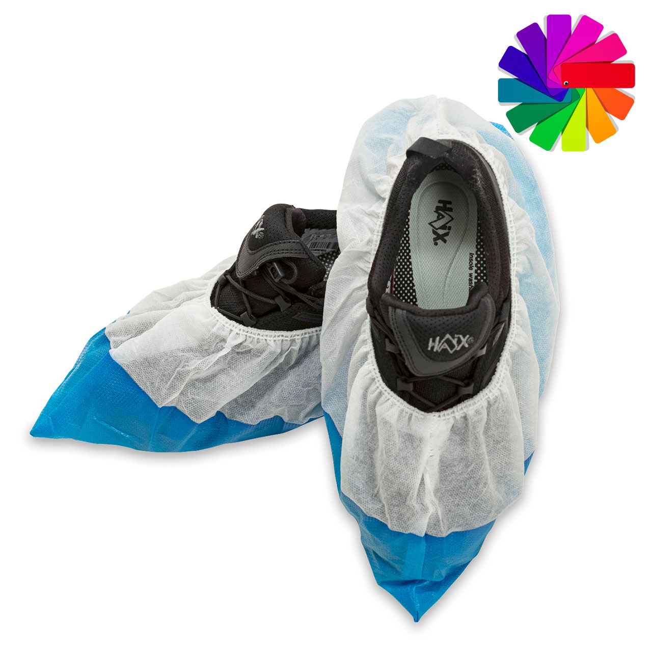 DELTASAFE® Couvre-chaussures CPE/PP blancs/bleus 41 cm DELTASAFE® Couvre-chaussures CPE/PP blancs/bleus 41 cm