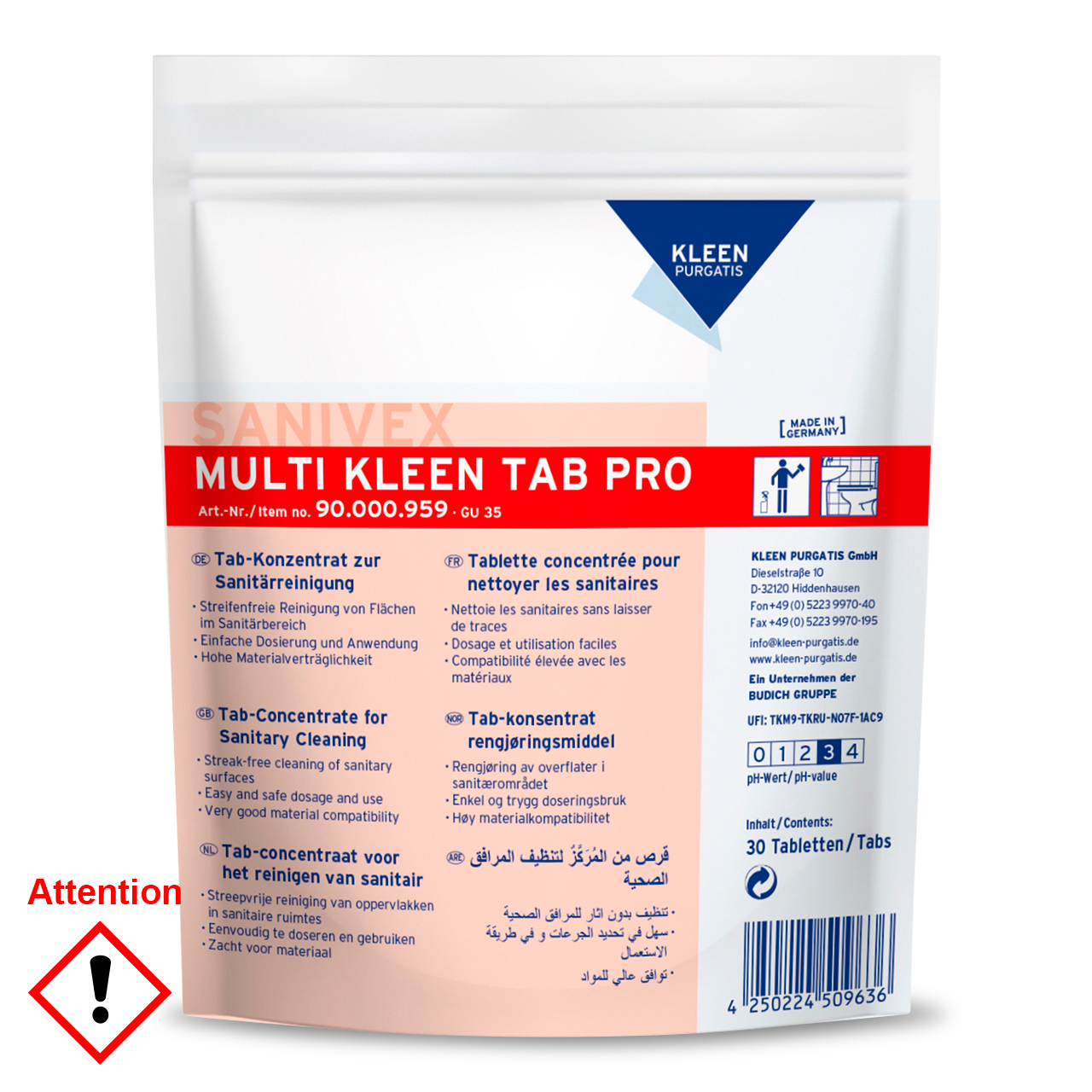 Sanivex Multi Kleen Tab Pro, 30 Tabs à 3 g