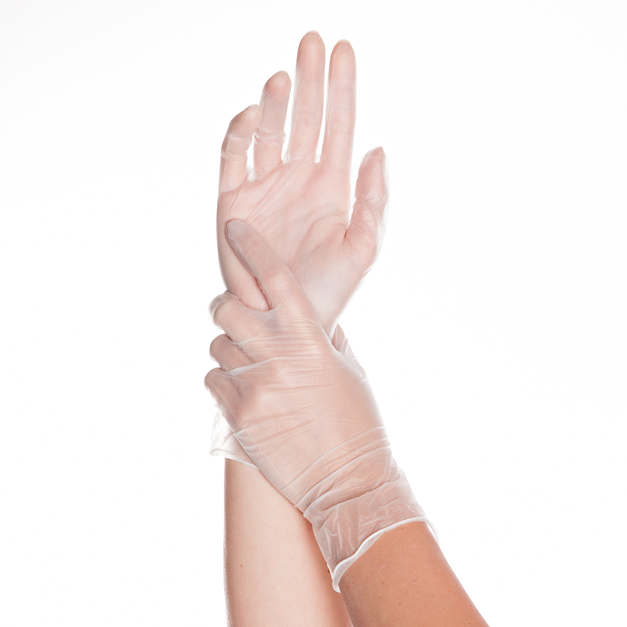 Gants en vinyle Classic blancs L Gants en vinyle Classic blancs L
