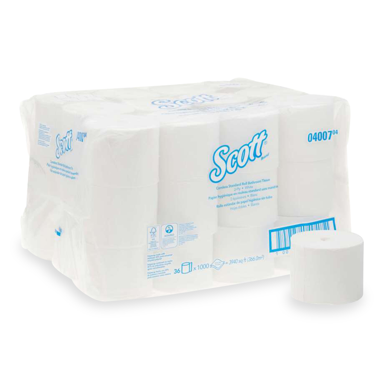 Scott® Essential™ Toilettenpapierrollen - Coreless / Weiss