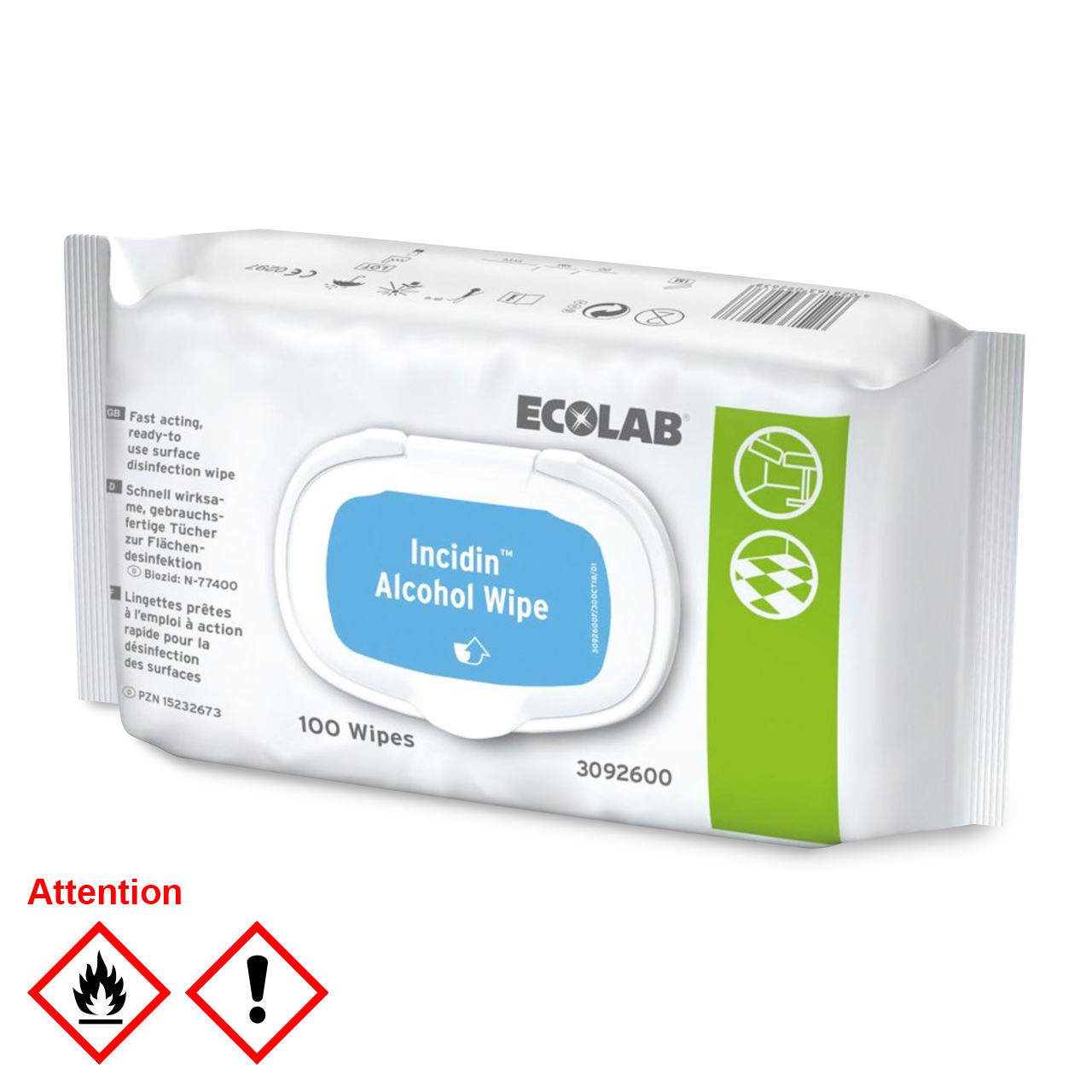 Ecolab Incidin Alcohol Wipe 6x100 Wipes