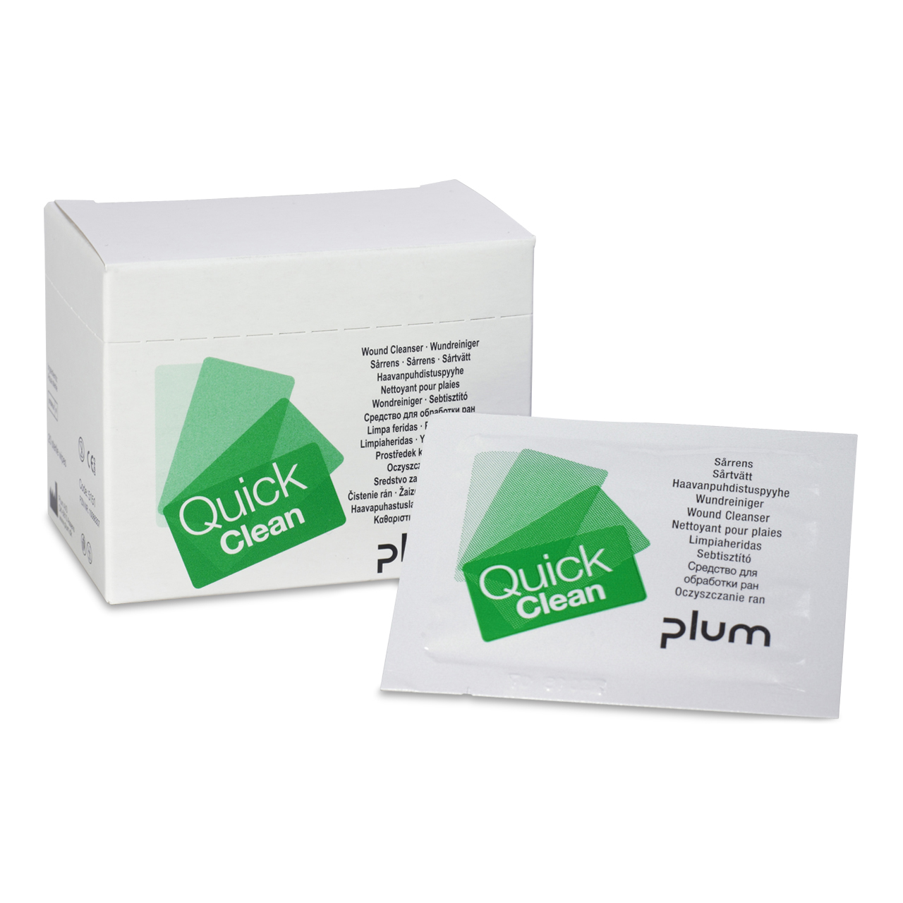 PLUM QuickClean Lingettes de nettoyage des plaies boîte distributrice PLUM QuickClean Lingettes de nettoyage des plaies boîte distributrice