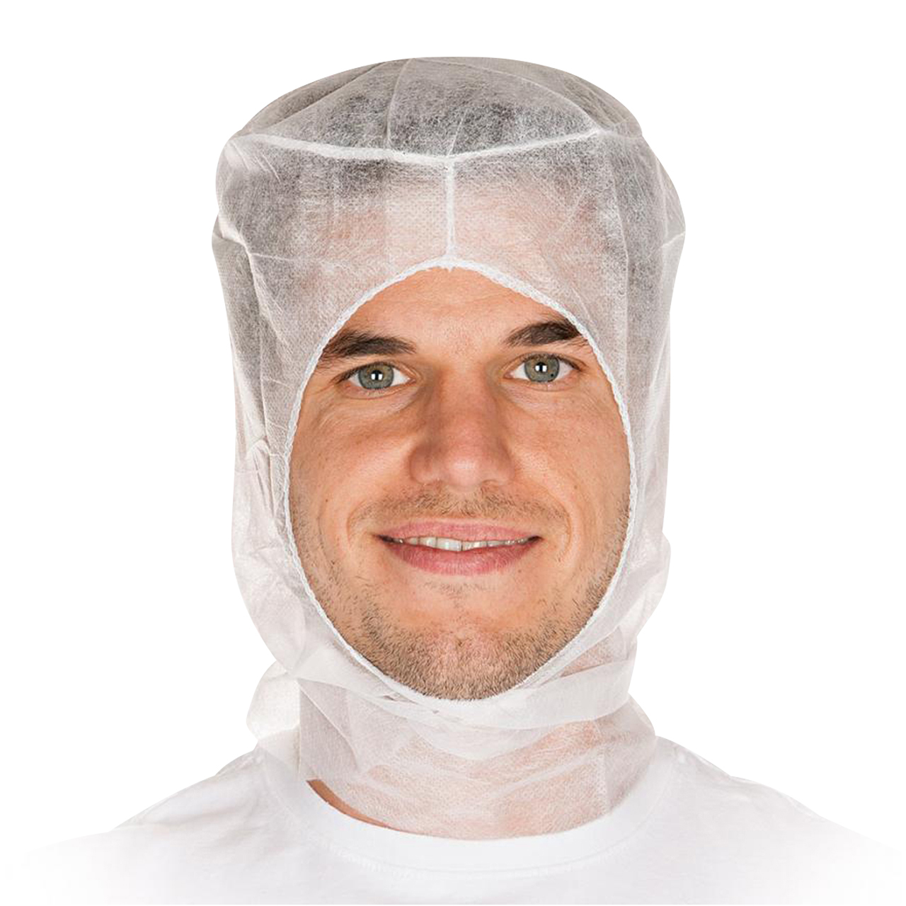 Cagoule Hygostar blanche, à nouer Cagoule Hygostar blanche, à nouer