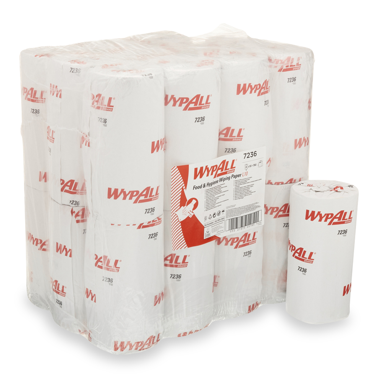 WypAll® L10 Papierwischtuch für Lebensmittel & Hygiene - Kleinrolle / Weiss /1-lagig