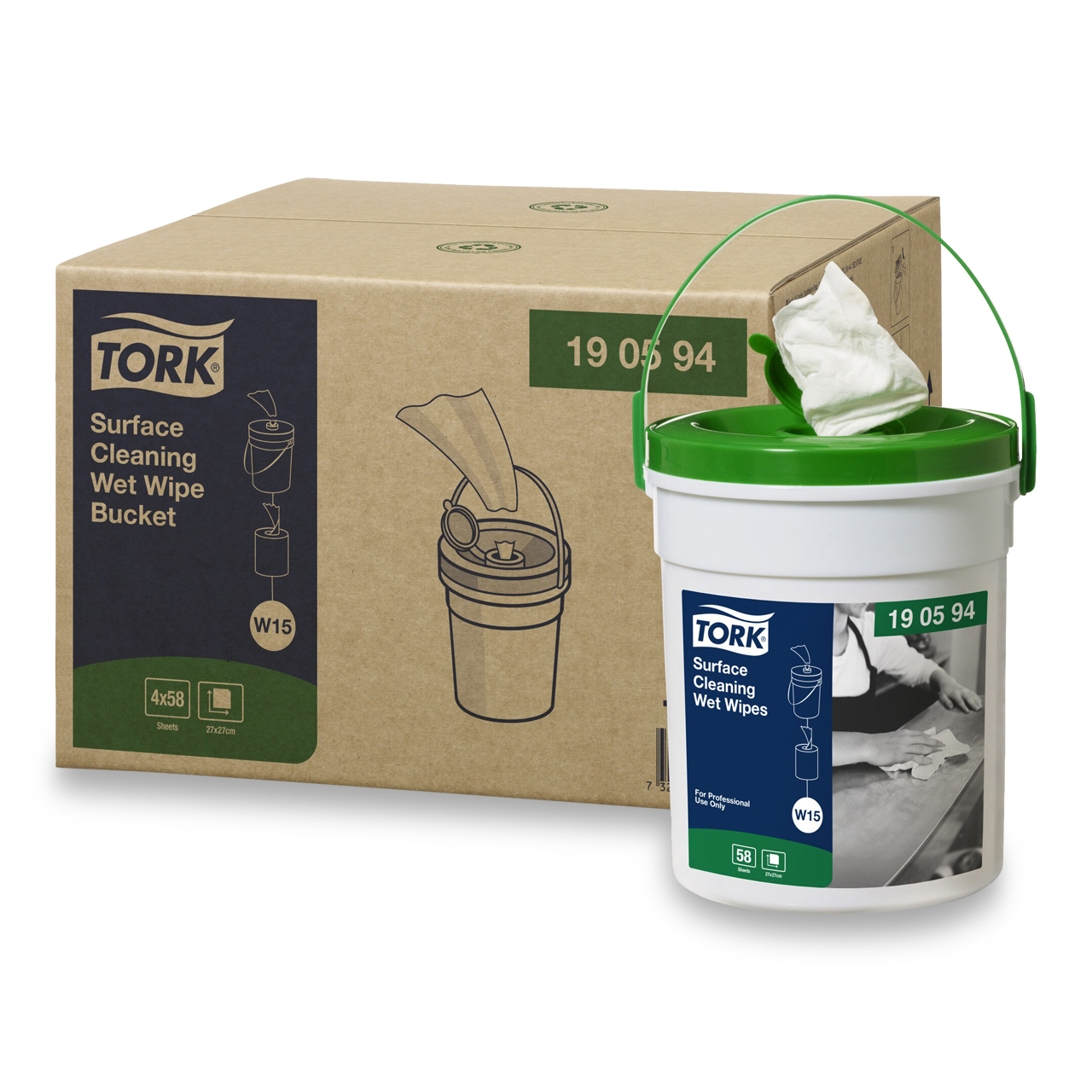 Tork Lingettes imprégnées pour surfaces W15