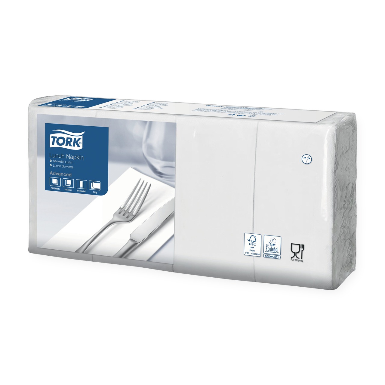 Tork Lunchservietten Weiss 1/8-Falz