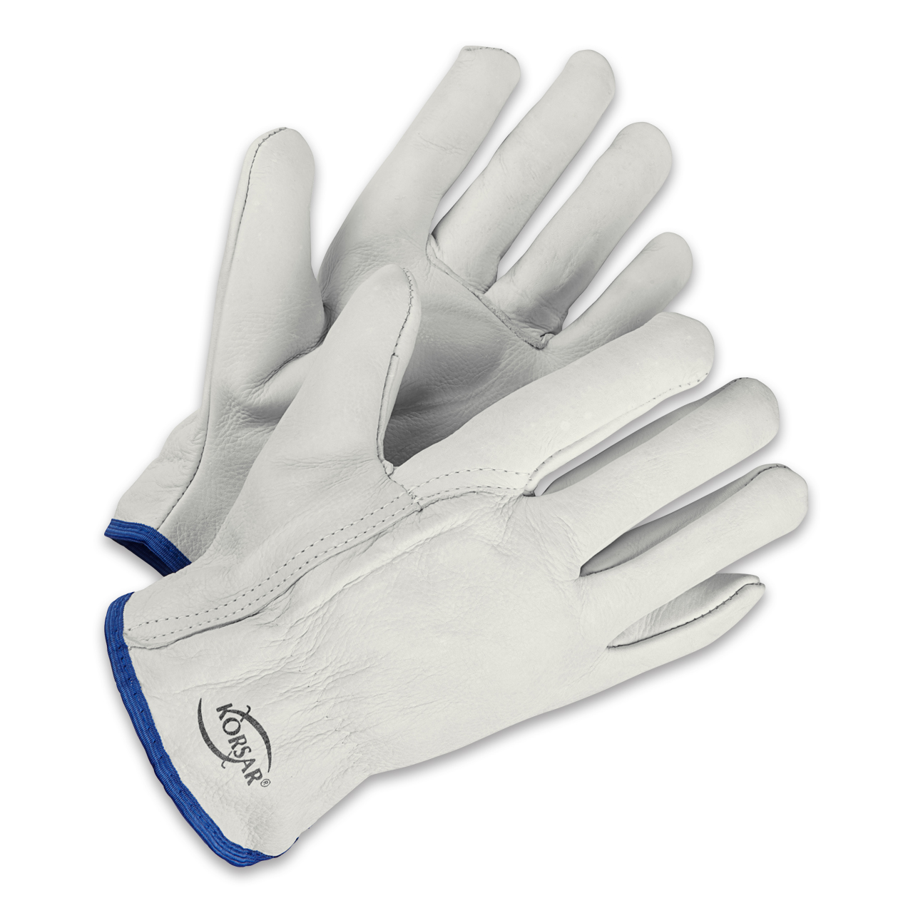 Gants De Travail En Cuir De Vachette - Taille 11 (XXL) - Blanc - Poignet Élastique - Conforme EN 388 - Pour Conduite, Montage - 1