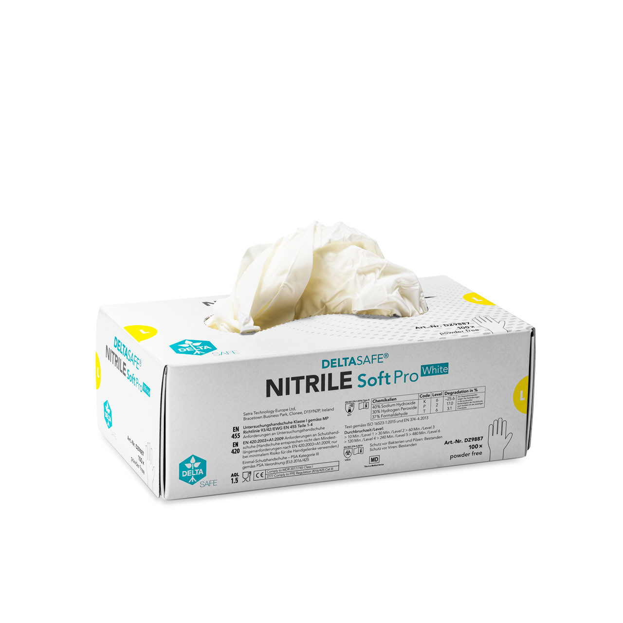 DELTASAFE® NITRILE Soft Pro White, 240 mm, L